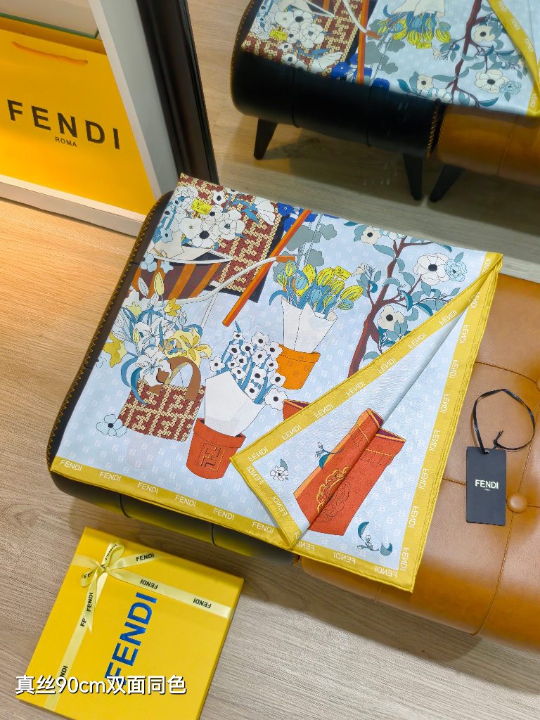 Fendi Double-Sided Silk Scarf-011
