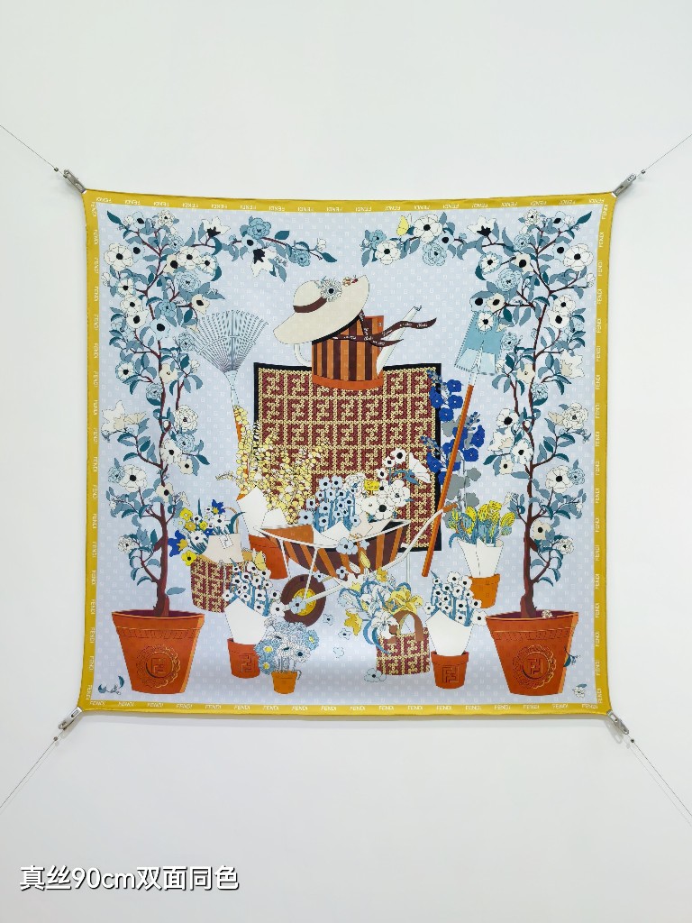 Fendi Double-Sided Silk Scarf-010
