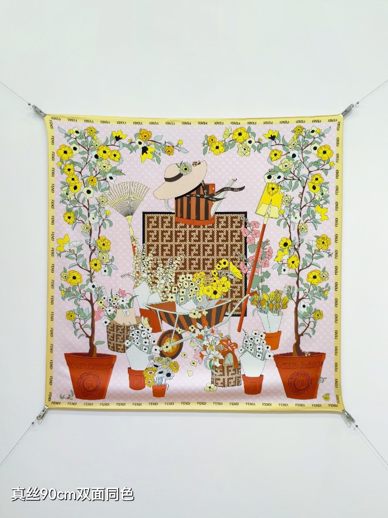 Fendi Double-Sided Silk Scarf-004