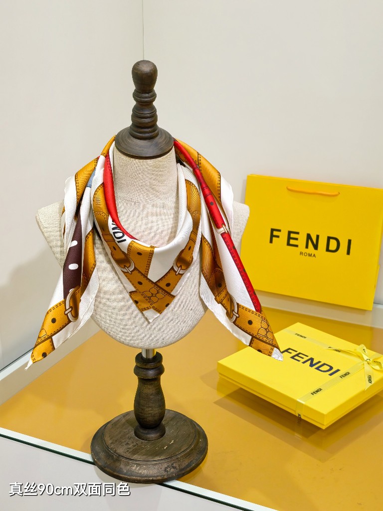 Fendi Double-Sided Silk Scarf-003