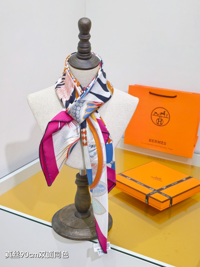 Hermes Double-Sided Silk Scarf-491