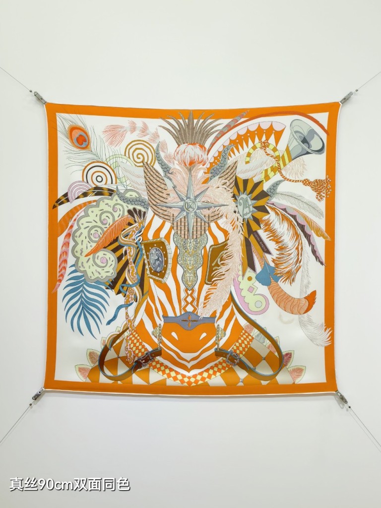 Hermes Double-Sided Silk Scarf-486