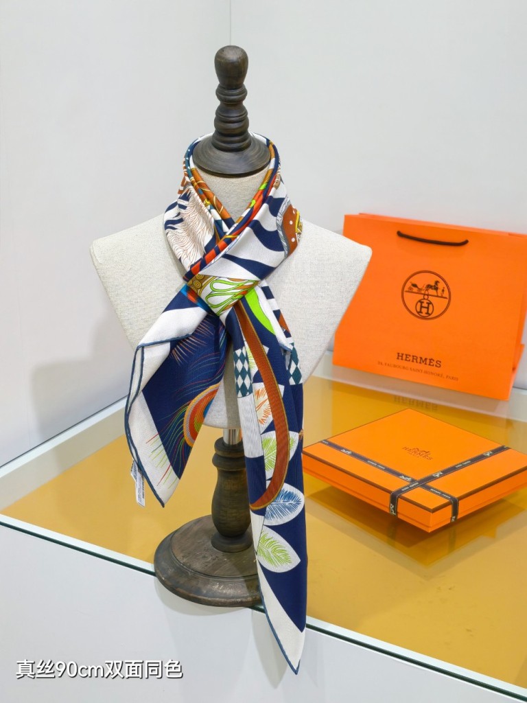 Hermes Double-Sided Silk Scarf-485