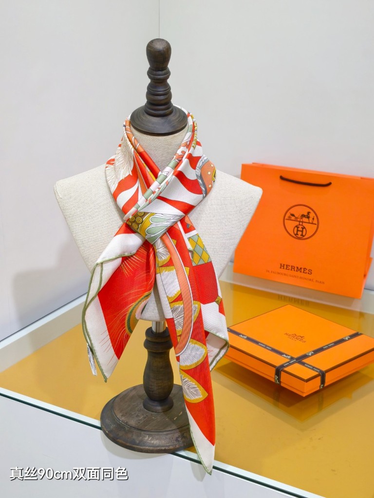 Hermes Double-Sided Silk Scarf-482