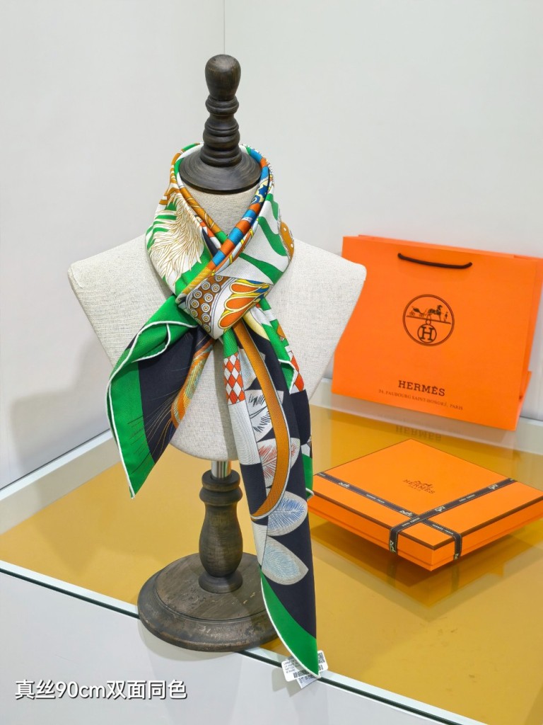 Hermes Double-Sided Silk Scarf-479