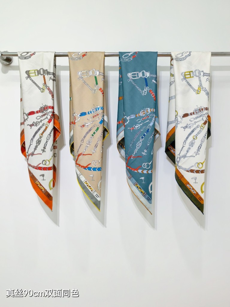 Hermes Double-Sided Silk Scarf-476