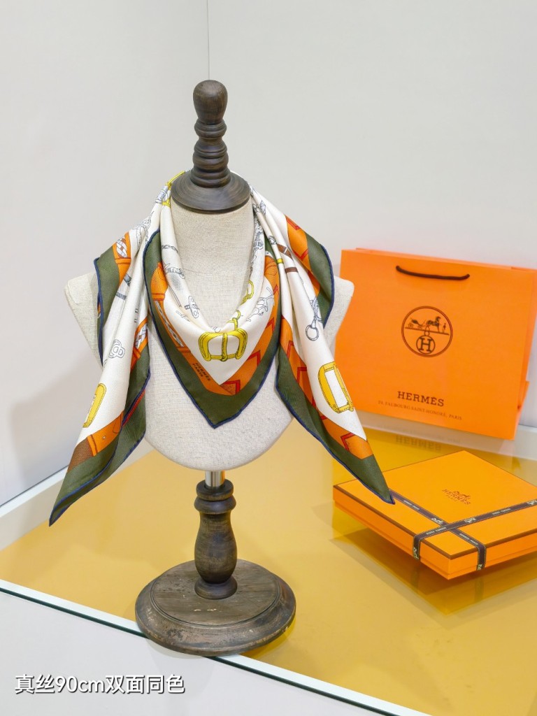 Hermes Double-Sided Silk Scarf-475