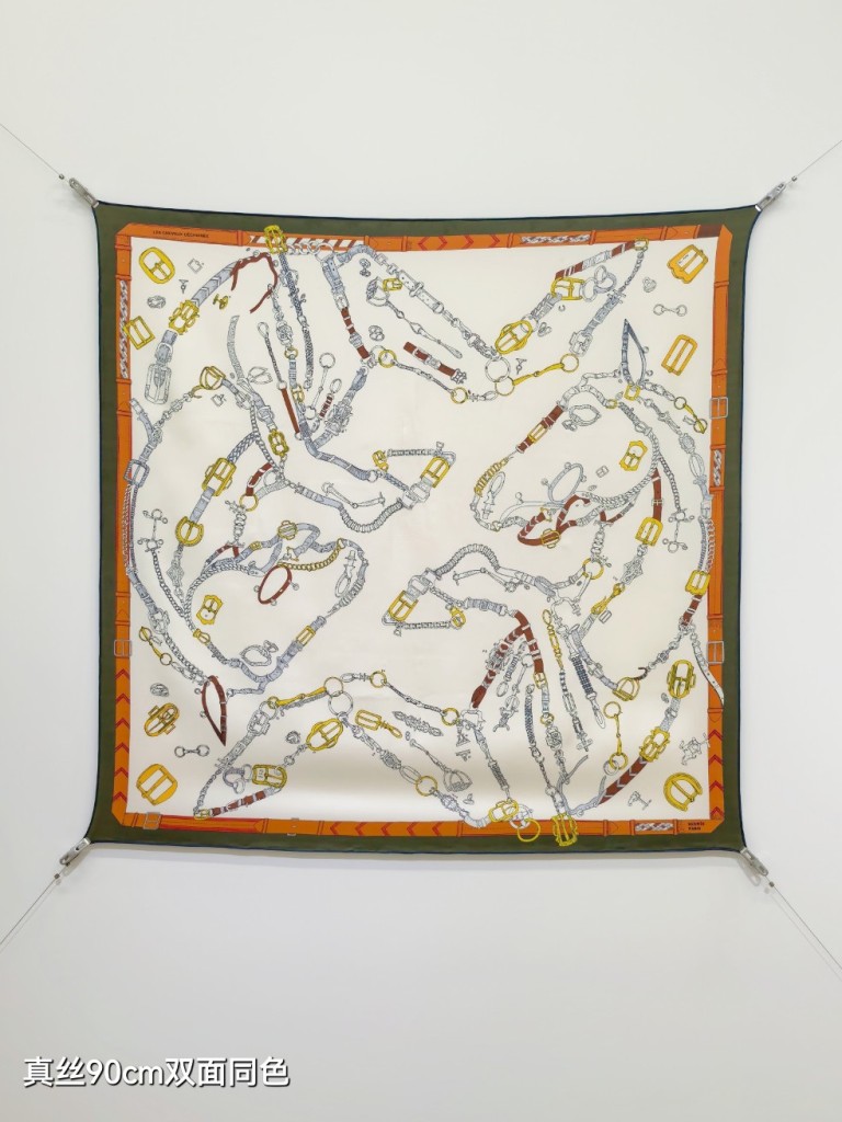 Hermes Double-Sided Silk Scarf-473