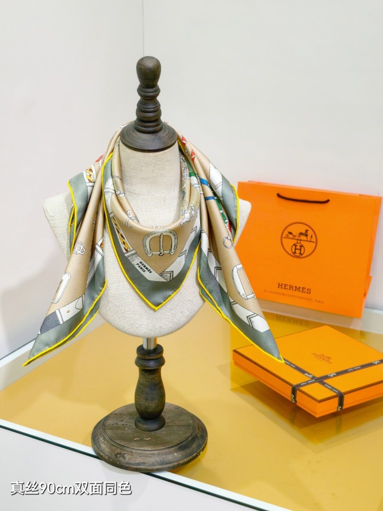 Hermes Double-Sided Silk Scarf-472