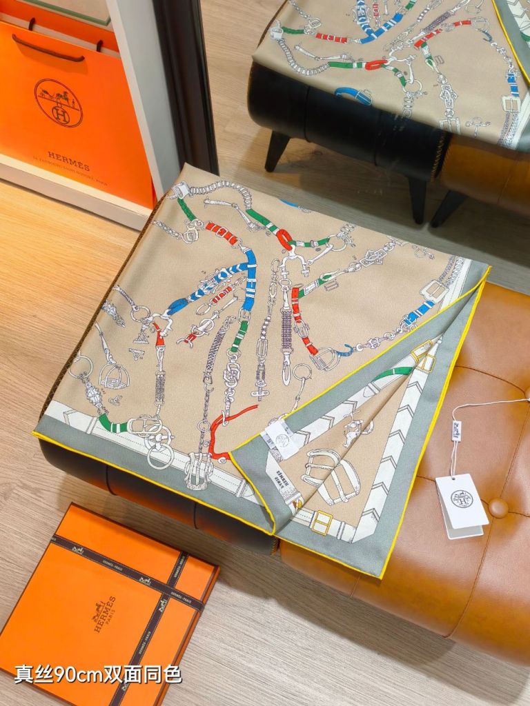 Hermes Double-Sided Silk Scarf-471