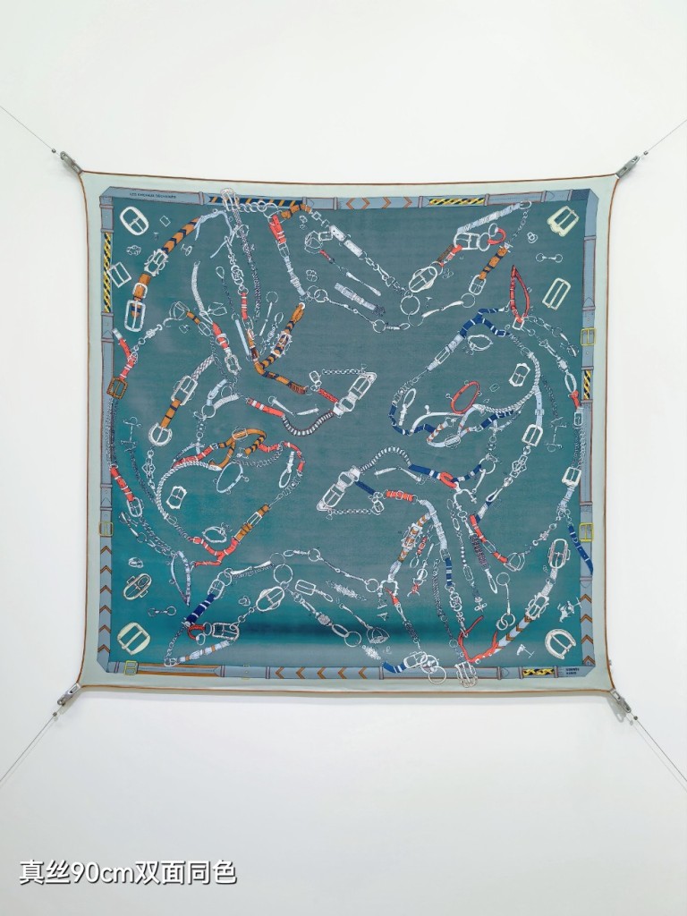 Hermes Double-Sided Silk Scarf-467