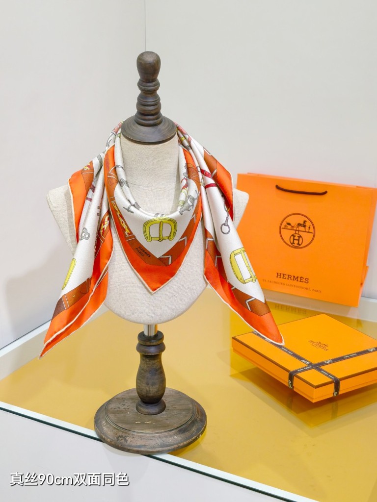 Hermes Double-Sided Silk Scarf-466