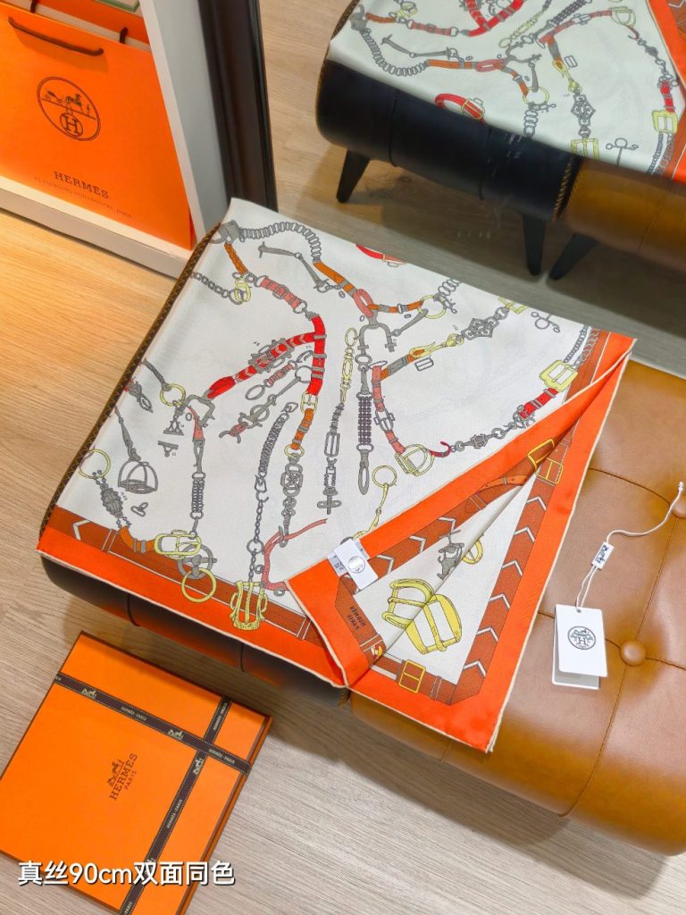 Hermes Double-Sided Silk Scarf-465
