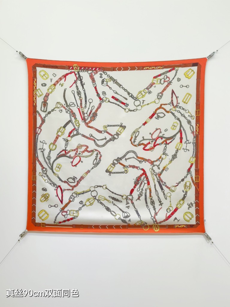 Hermes Double-Sided Silk Scarf-464