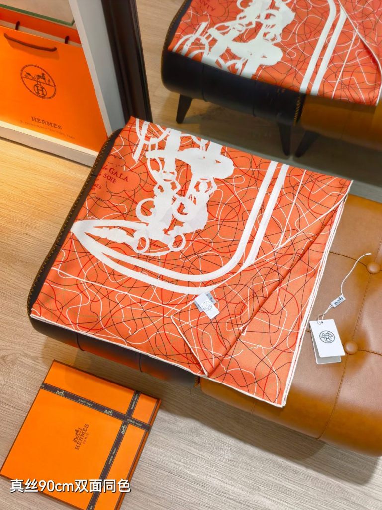 Hermes Double-Sided Silk Scarf-458