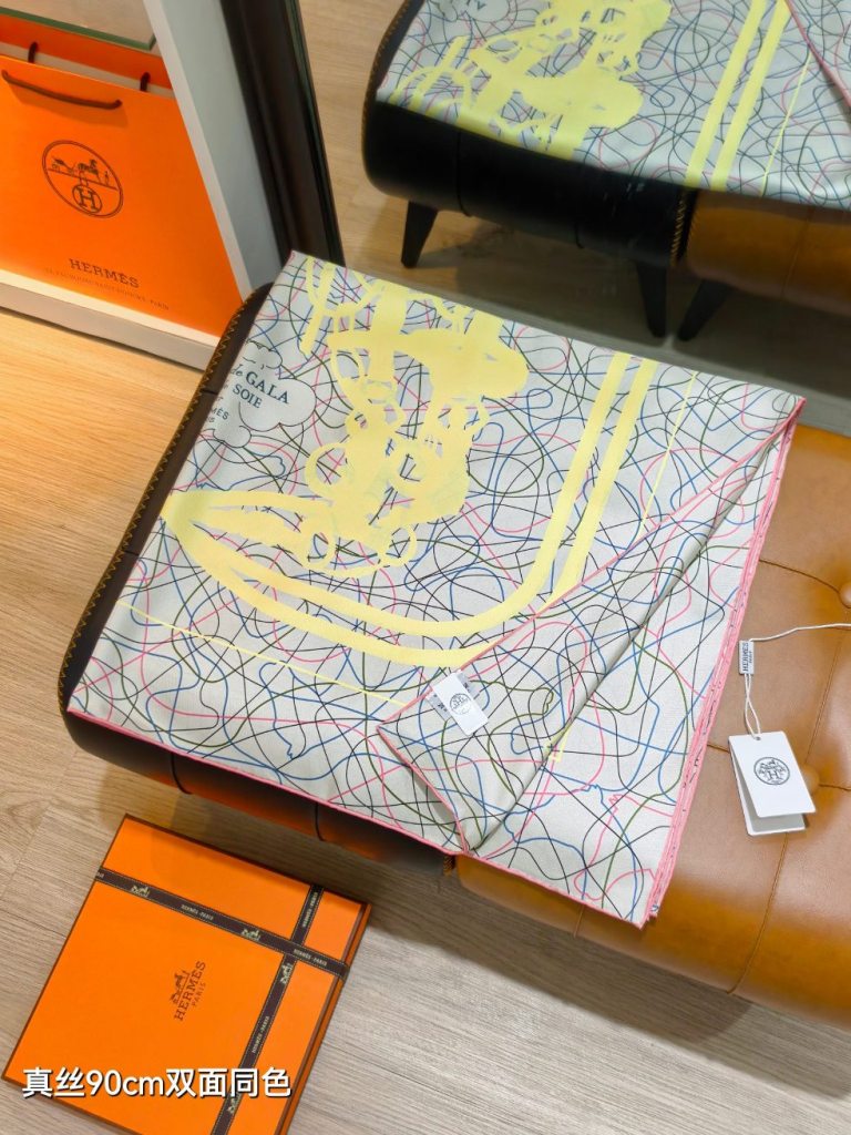 Hermes Double-Sided Silk Scarf-454