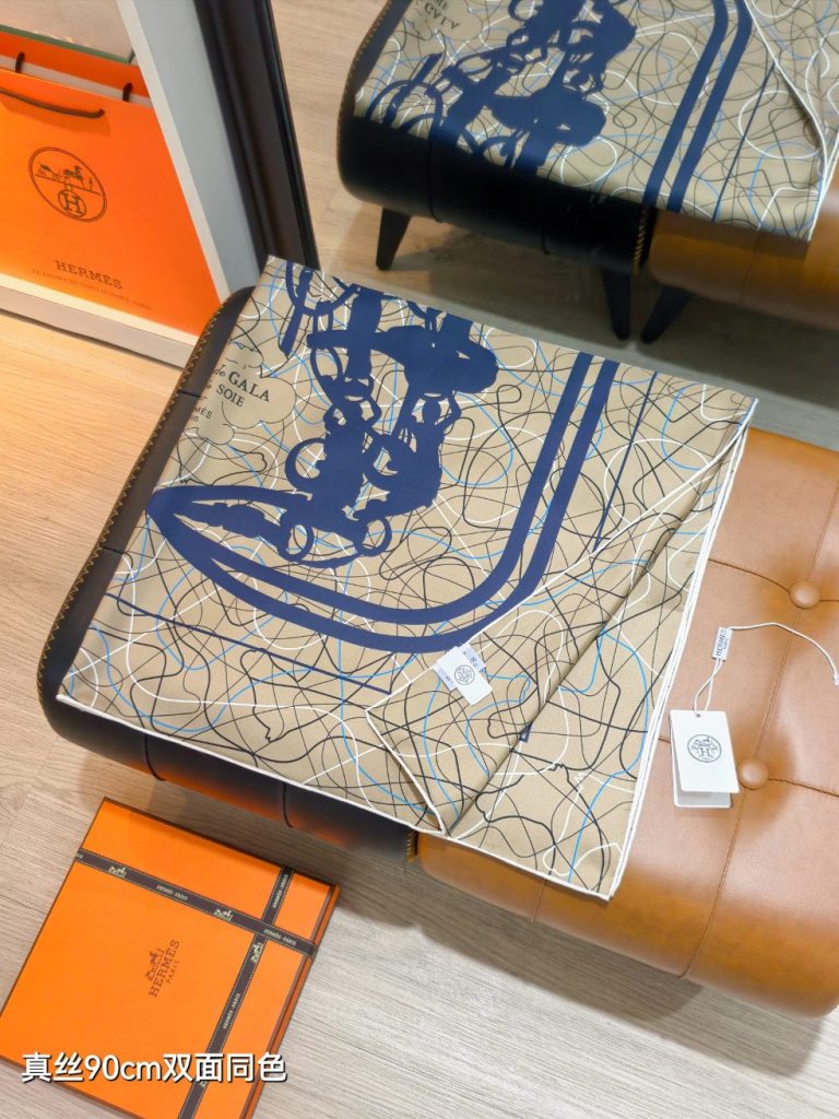 Hermes Double-Sided Silk Scarf-452