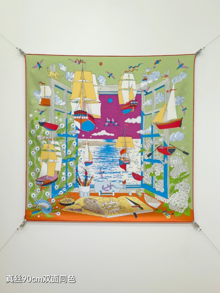 Hermes Double-Sided Silk Scarf-448