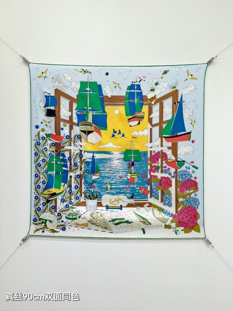 Hermes Double-Sided Silk Scarf-438