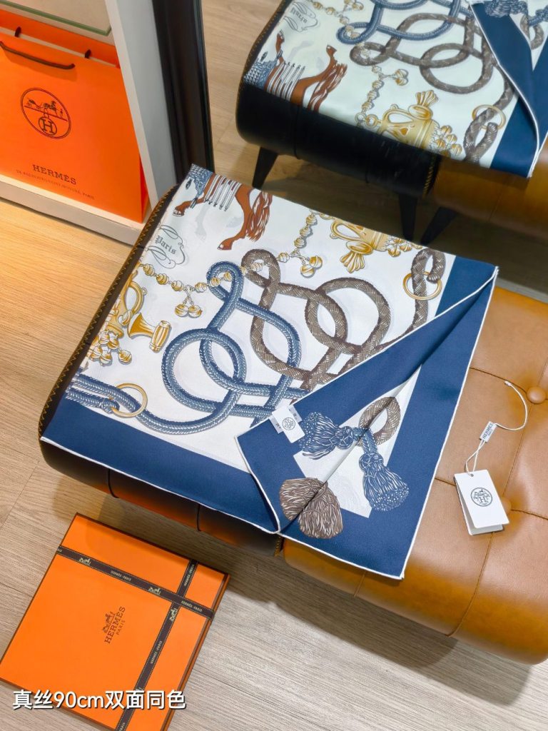 Hermes Double-Sided Silk Scarf-435