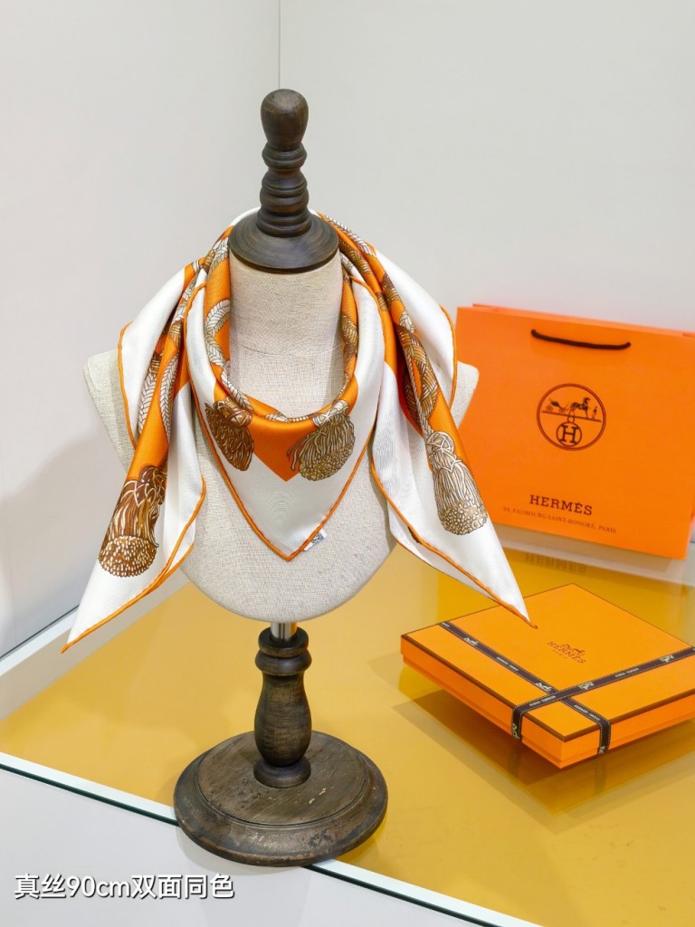 Hermes Double-Sided Silk Scarf-433