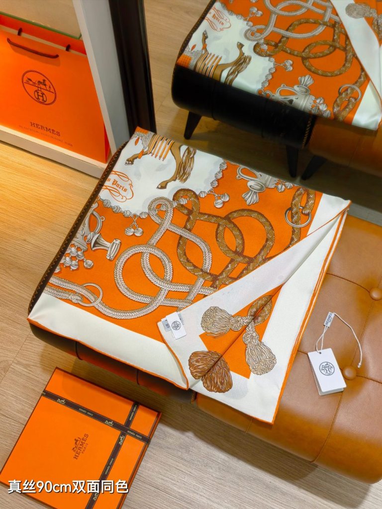 Hermes Double-Sided Silk Scarf-432