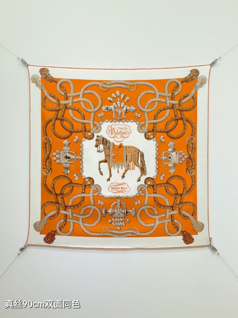 Hermes Double-Sided Silk Scarf-431