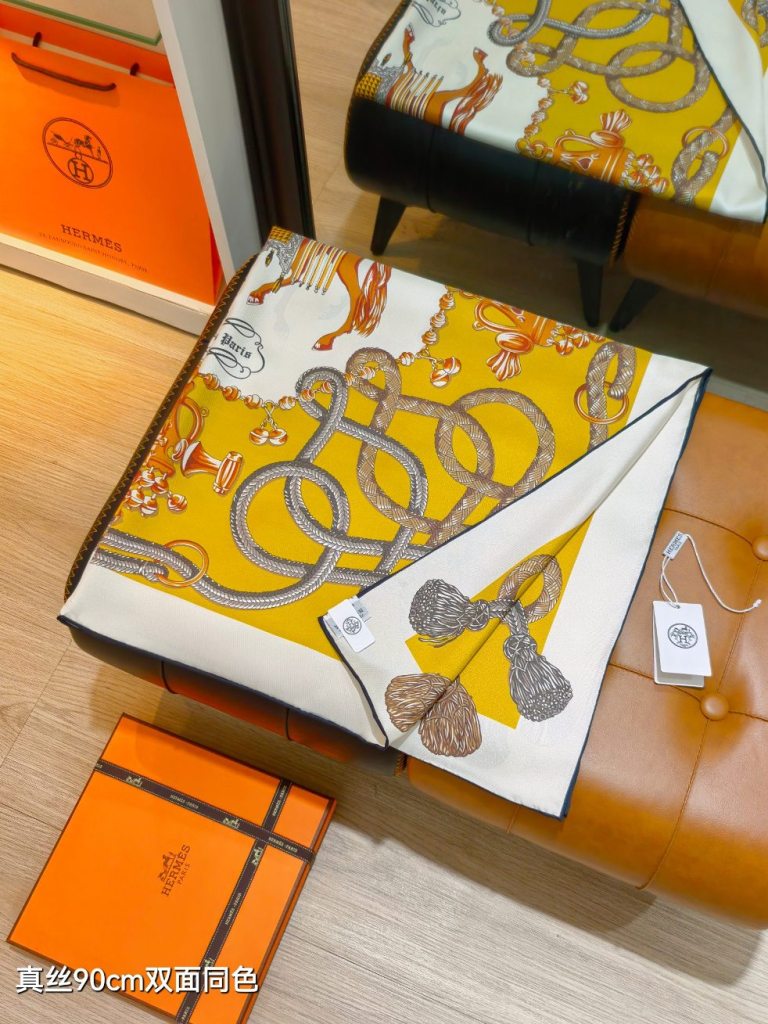 Hermes Double-Sided Silk Scarf-429