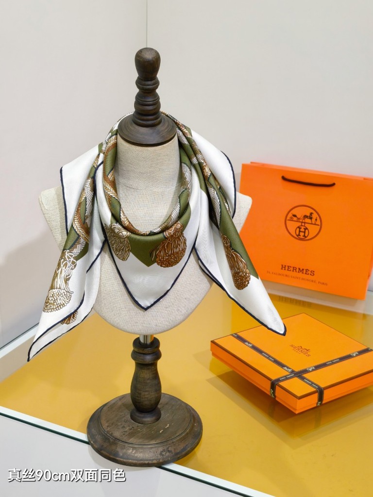 Hermes Double-Sided Silk Scarf-427