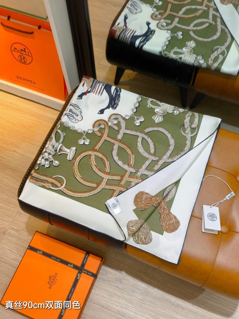 Hermes Double-Sided Silk Scarf-426