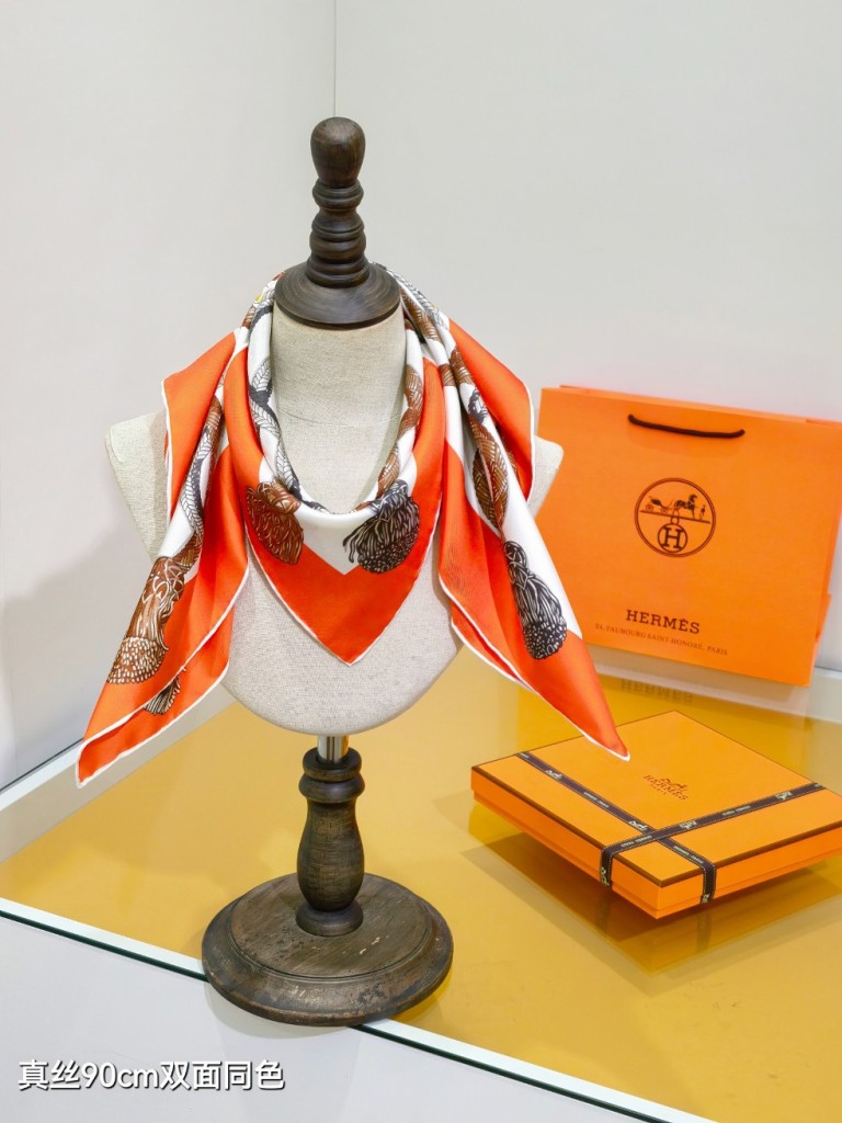 Hermes Double-Sided Silk Scarf-424
