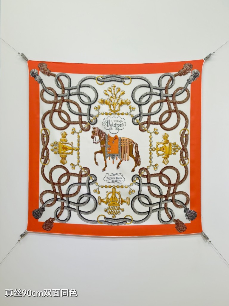 Hermes Double-Sided Silk Scarf-422