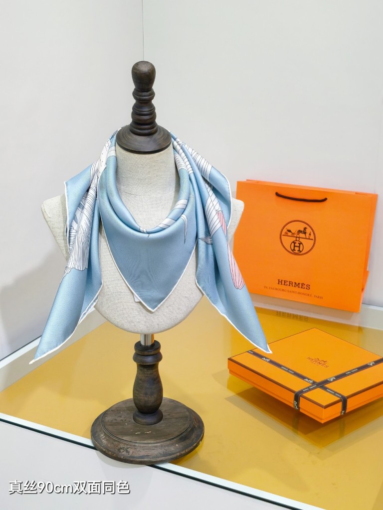 Hermes Double-Sided Silk Scarf-420
