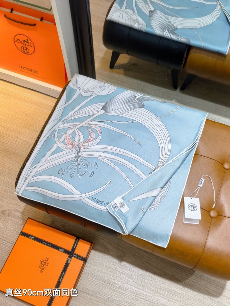 Hermes Double-Sided Silk Scarf-419