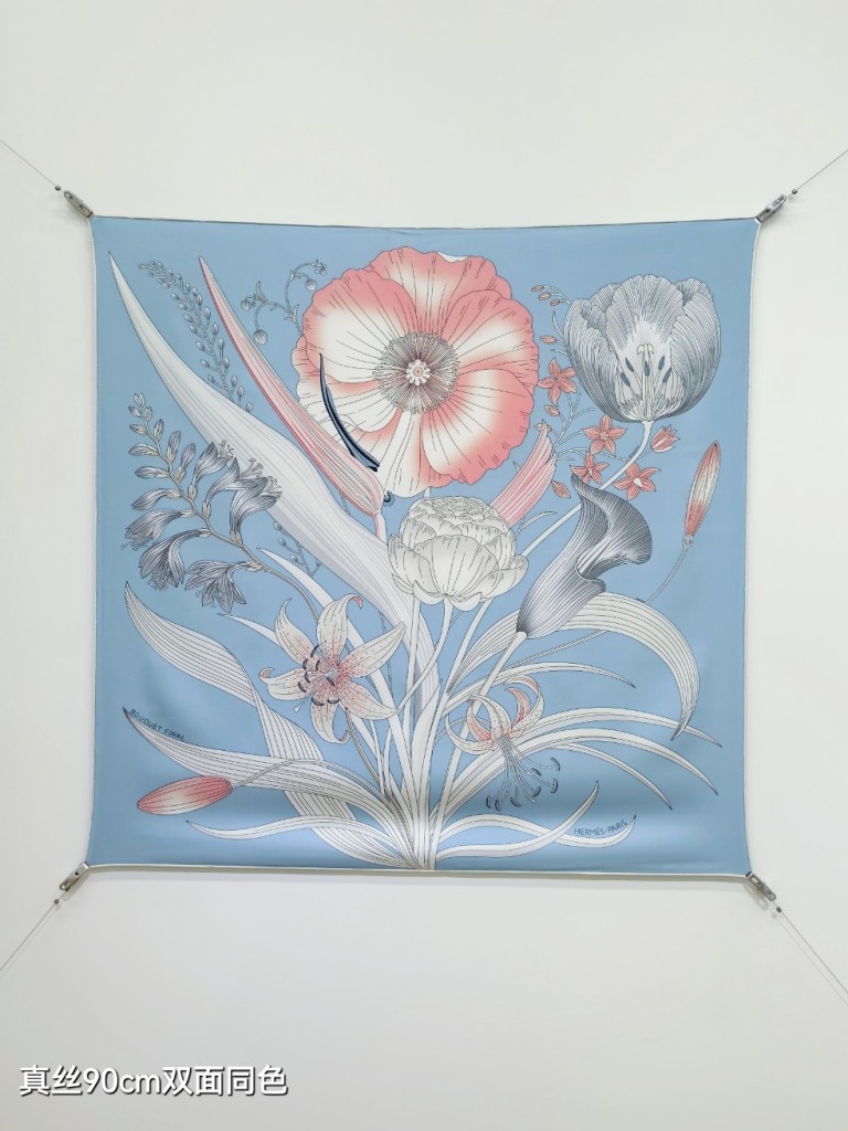 Hermes Double-Sided Silk Scarf-418
