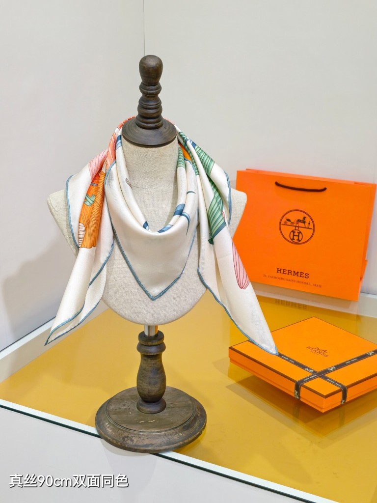 Hermes Double-Sided Silk Scarf-417