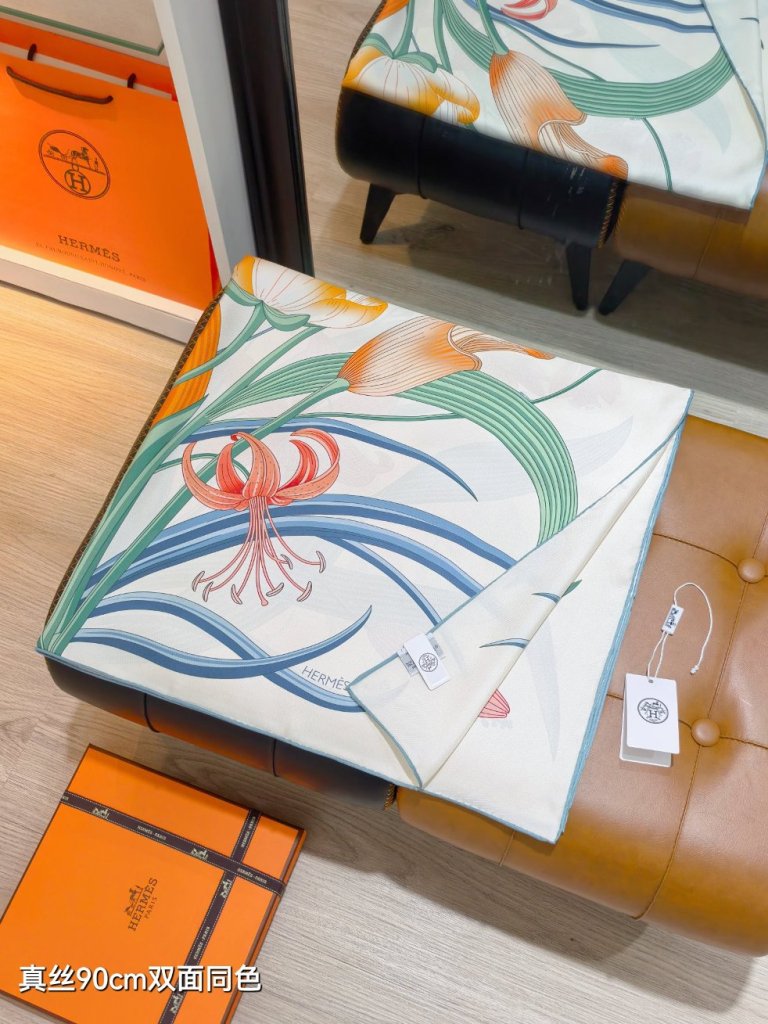 Hermes Double-Sided Silk Scarf-416