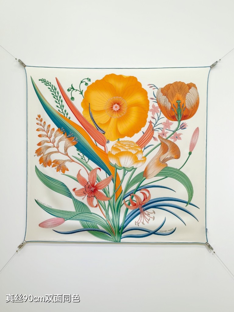 Hermes Double-Sided Silk Scarf-415