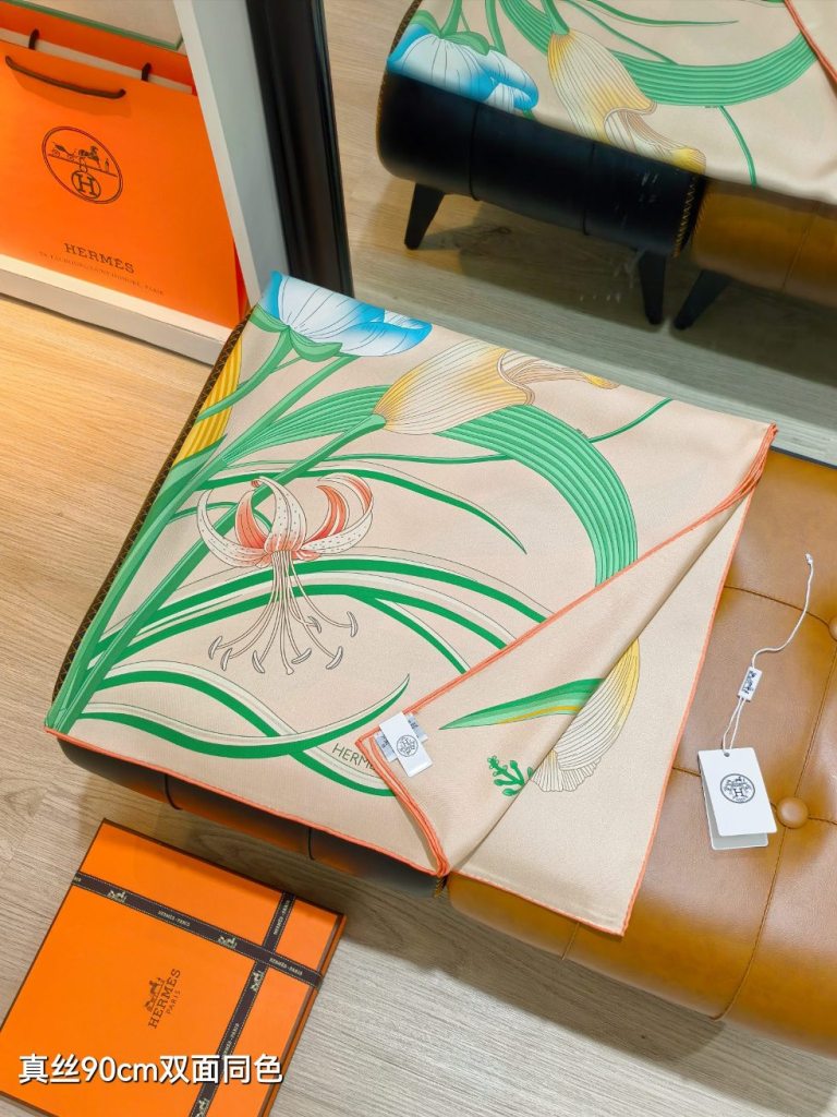 Hermes Double-Sided Silk Scarf-413