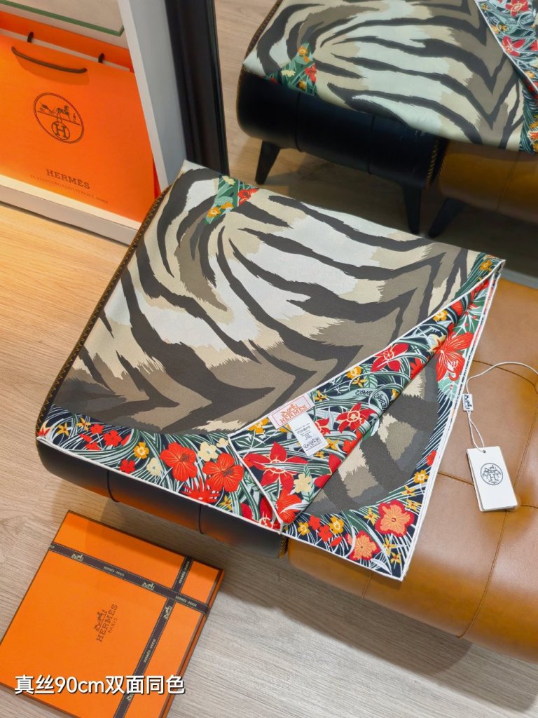 Hermes Double-Sided Silk Scarf-409