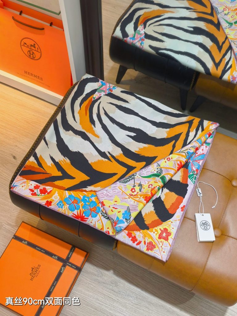 Hermes Double-Sided Silk Scarf-403