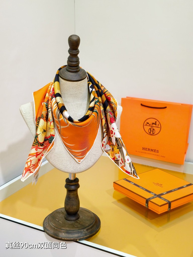 Hermes Double-Sided Silk Scarf-401