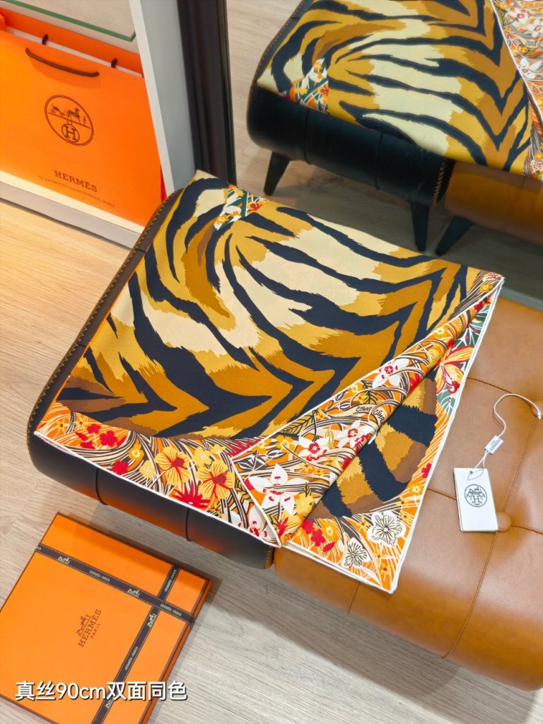 Hermes Double-Sided Silk Scarf-400