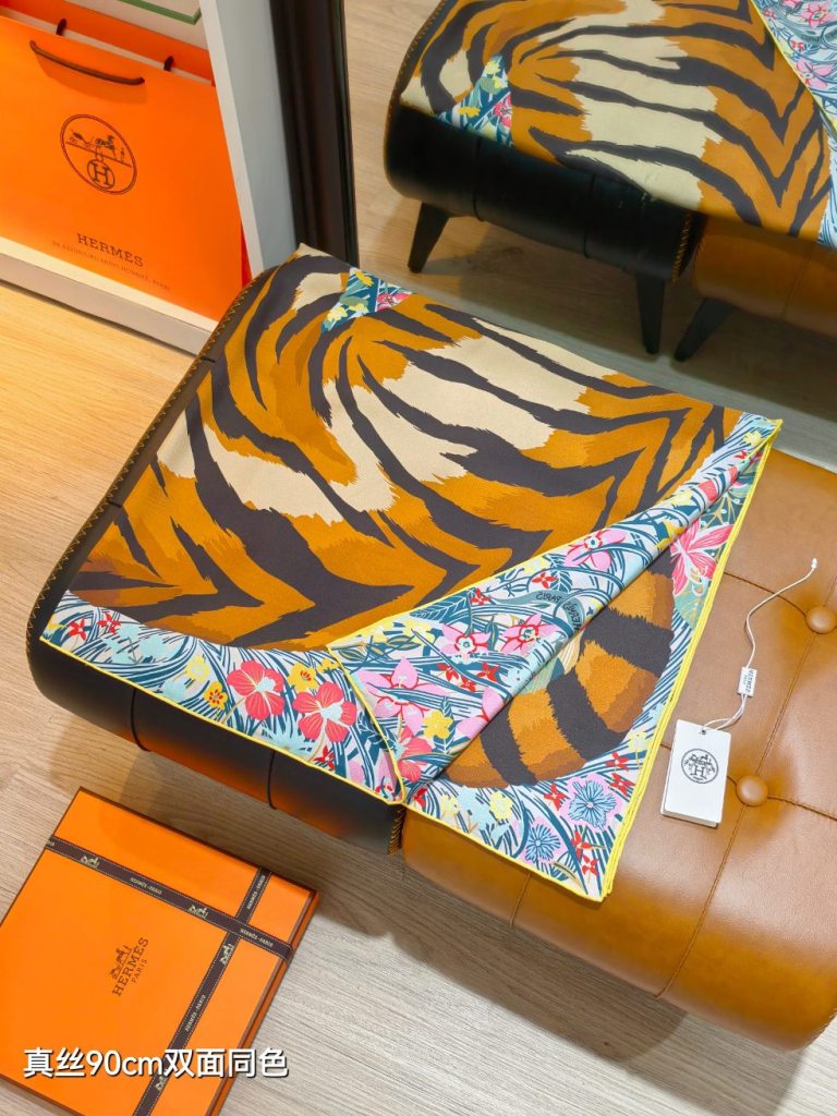 Hermes Double-Sided Silk Scarf-397