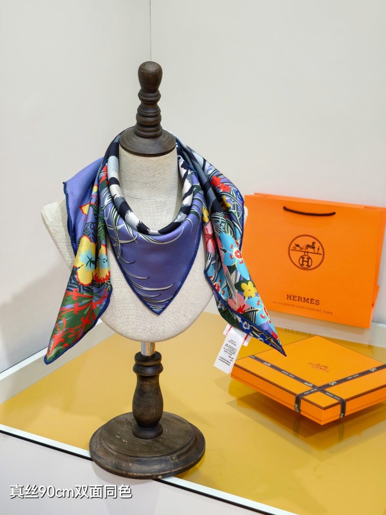 Hermes Double-Sided Silk Scarf-395
