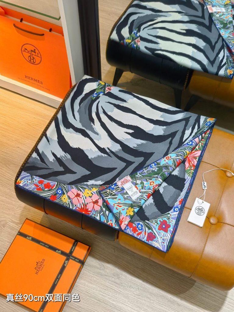 Hermes Double-Sided Silk Scarf-394
