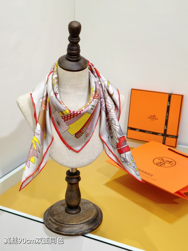Hermes Double-Sided Silk Scarf-392