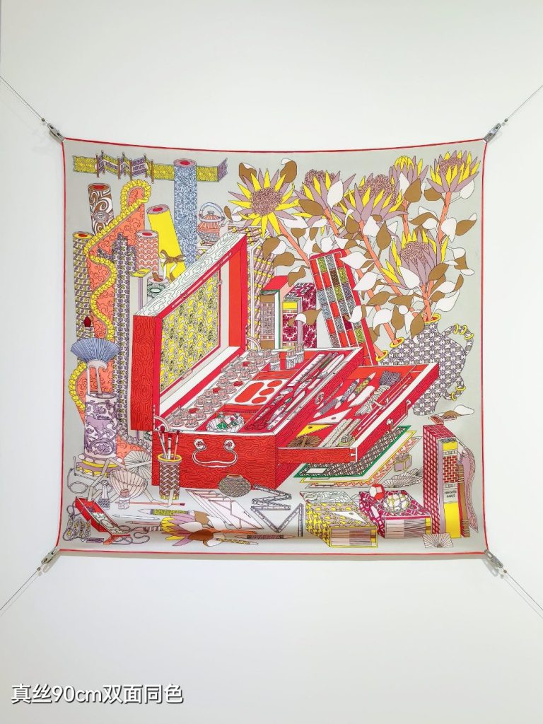 Hermes Double-Sided Silk Scarf-390