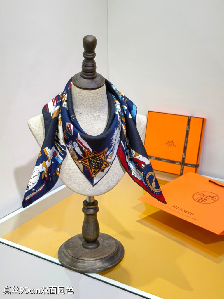 Hermes Double-Sided Silk Scarf-389