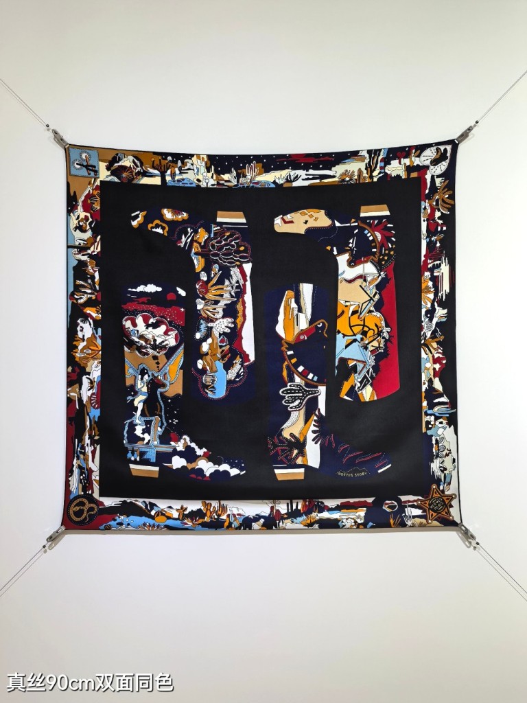 Hermes Double-Sided Silk Scarf-387